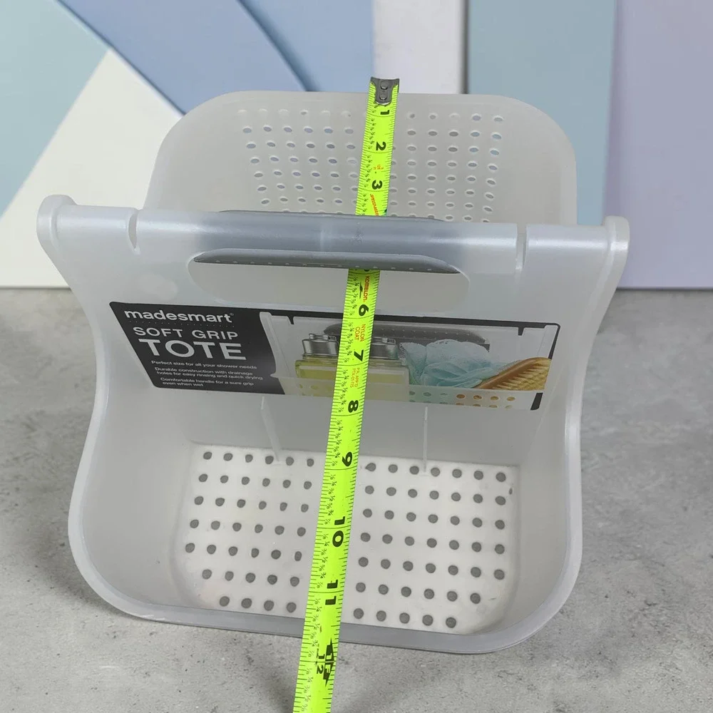 NEW Madesmart Soft Grip Shower Tote Bathroom Caddy Organizer Frosted Clear NWT